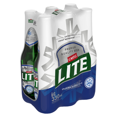 Castle light ( 275ml 6 pack bottles)